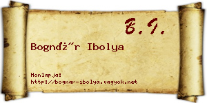 Bognár Ibolya névjegykártya