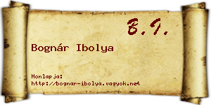 Bognár Ibolya névjegykártya