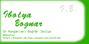 ibolya bognar business card