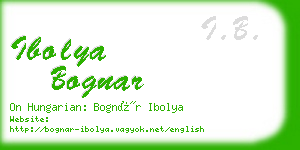 ibolya bognar business card